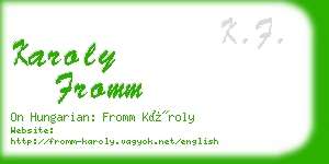 karoly fromm business card